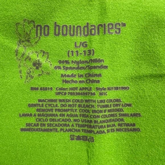 No Boundaries Womens Footless Tights Neon Green Ankle Length Large 11 13 - Picture 6 of 6